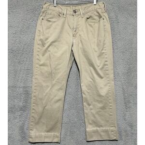 Levi's 514 Jeans Mens 34X30 Actual 35X27 Tan‎ Straight Fit Khaki Black Patch